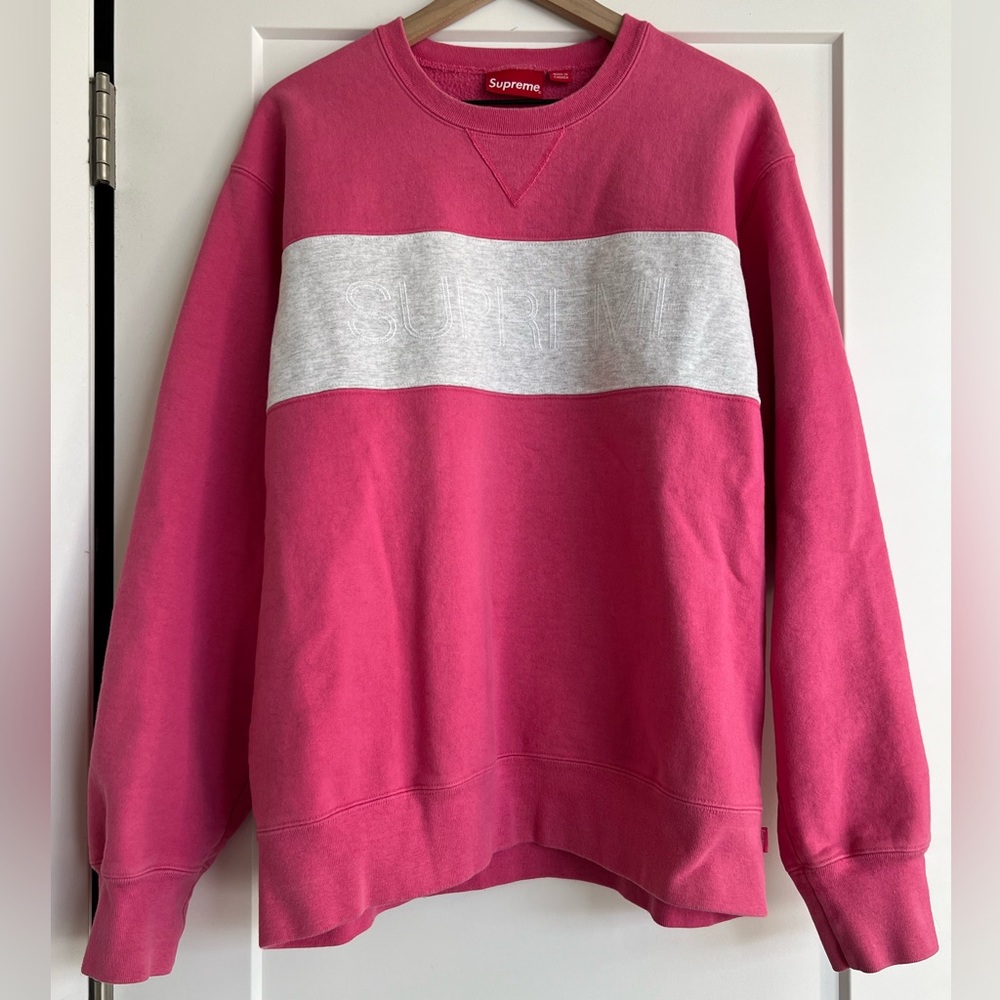 Supreme Zig Zag Stitch Panel Crew Neck Sweater